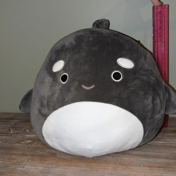 Squishmallow 12" Kai the Orca Gray/White EUC - Picture 2 of 8